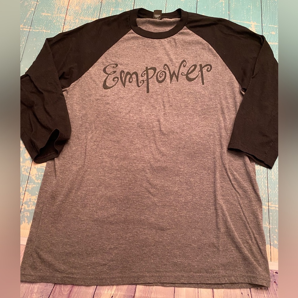 Black and Gray Raglan Gym Shirt